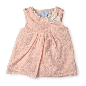 Catherine Malandrino Mini Blush Pink Eyelet Embroidered Baby Dress 6-9M